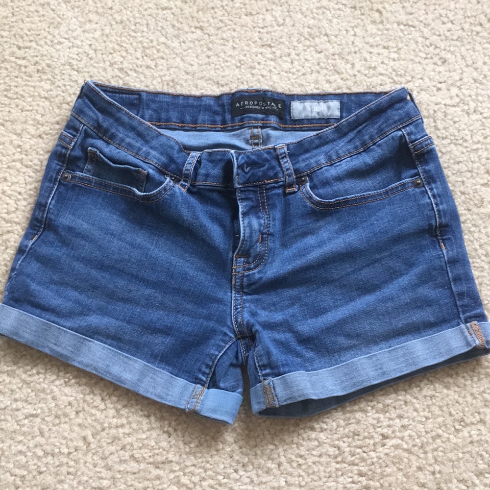 low-rise denim shorts